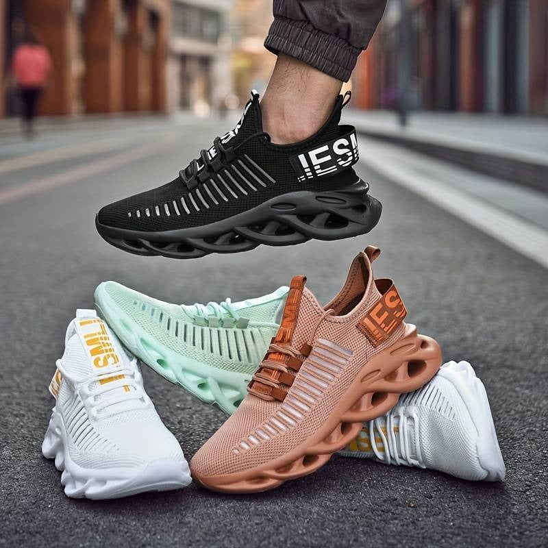 Men's Breathable Knit Walking Sneakers Lightweight Athletic Shoes Comfortable Low Top Shoes | G101