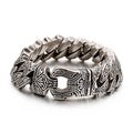 Men's Retro Titanium Steel Bracelet – Punk Rock Style with Snap Clasp | KB123641-BDJX