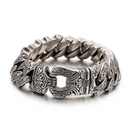Men's Retro Titanium Steel Bracelet – Punk Rock Style with Snap Clasp | KB123641-BDJX