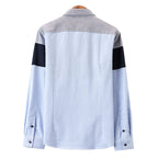 Men Denim Shirt Long Sleeve Slim Fit Color-Matching Casual Shirt | CS43