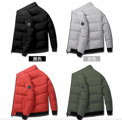 Men's Thick Winter Down Jacket – Warm Stand Collar Cotton Coat for European Winters 8668