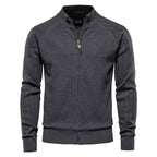 Men’s V-Neck Color-Trim Knit Cardigan – Casual Loose-Fit Buttoned Sweater for Autumn | SW199