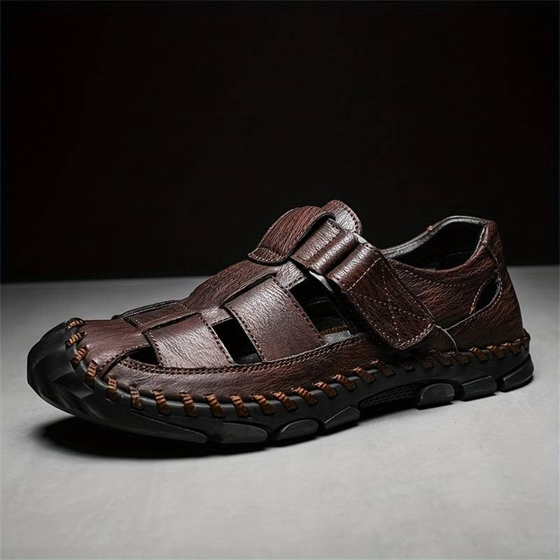 Men's Stitching Casual Closed Toe Slip On Sandals Microfiber Leather Uppers Breathable Anti-skid Summer Beach Sandals | 2899