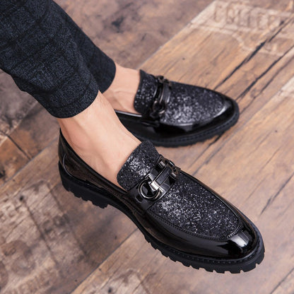 Men Casual Trend Bright Upper  Oxford Brogues Boots British Style Formal Leather Office Shoes