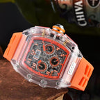 Men's Luxury Best Sports Watch Transparent Case Chronograph New Gift Watches |