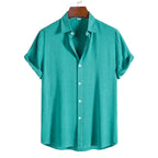 Men’s Solid Color Lapel Short Sleeve Shirt Business Casual Summer Style Shirt | CCS05