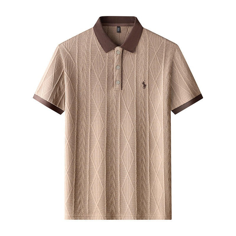 Men's Oversize Polo Shirt | Casual Golf Knit Tee Breathable Polo Shirt |