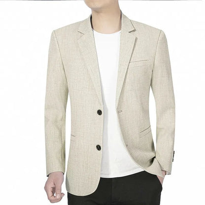 Veste de costume décontractée à simple boutonnage et revers crantés pour homme, tenue de mariage, de bal, blazer 