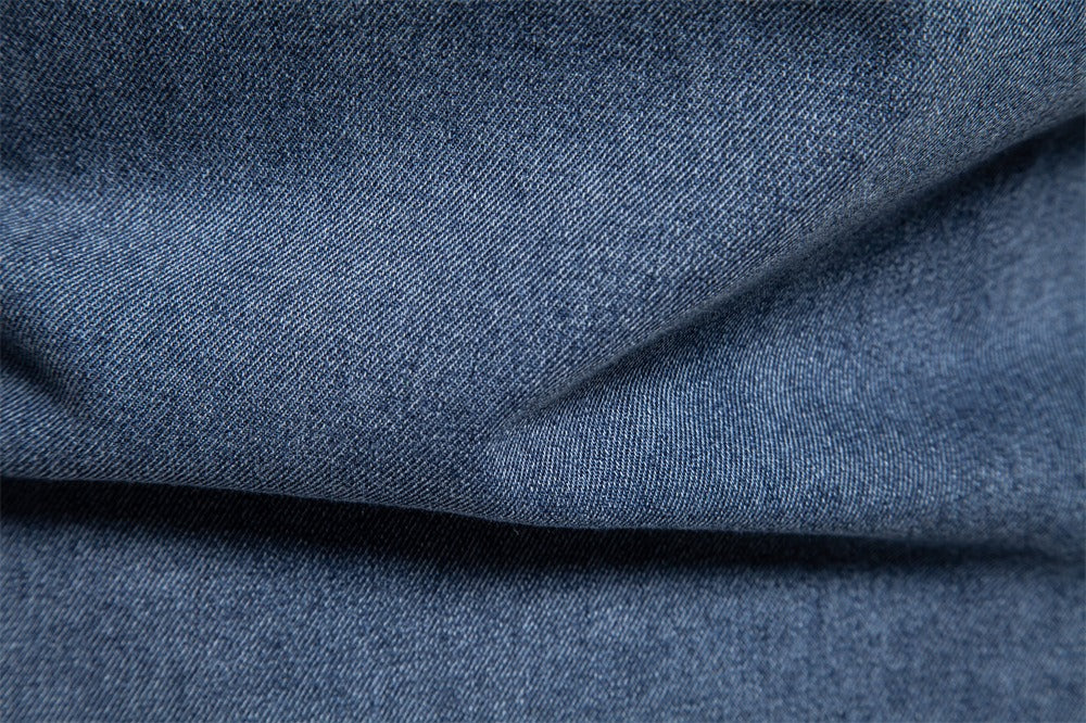 Men’s Washed Denim Shirt – Long Sleeve 100% Cotton Casual Button-Up Top | 6025