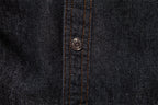 Men’s Washed Denim Shirt – Long Sleeve 100% Cotton Casual Button-Up Top | 6025