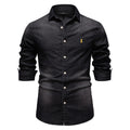 Men's Slim-Fit Denim Shirt - 2025 Spring Casual Long Sleeve Top | 6036
