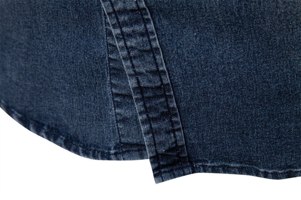 Men's Slim-Fit Denim Shirt - 2025 Spring Casual Long Sleeve Top | 6036