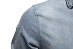 Men's Slim-Fit Denim Shirt - 2025 Spring Casual Long Sleeve Top | 6036