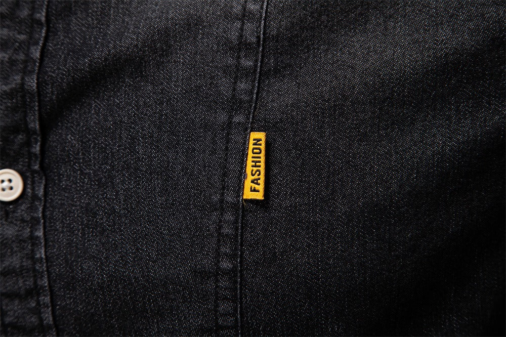 Men's Slim-Fit Denim Shirt - 2025 Spring Casual Long Sleeve Top | 6036