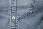 Men's Slim-Fit Denim Shirt - 2025 Spring Casual Long Sleeve Top | 6036