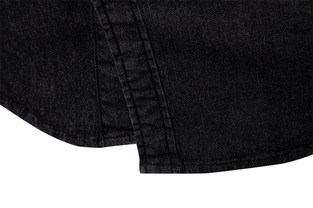 Men's Slim-Fit Denim Shirt - 2025 Spring Casual Long Sleeve Top | 6036