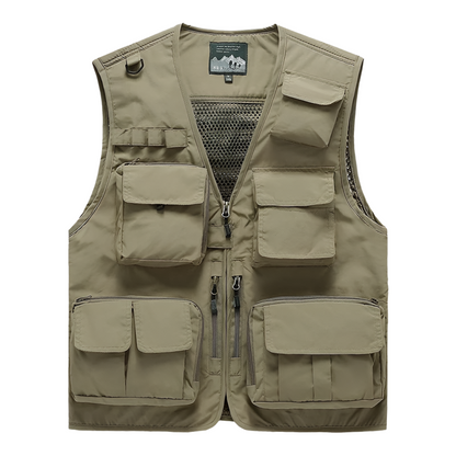 Gilet cargo multitasche da uomo, maglione da pesca per arrampicata, campeggio, escursionismo, gilet estivo 