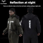 Winter Full Waterproof Thick Ski Suit Jacket Trouser Snow Windproof Fleece Jumpsuit Cold Weather Motorcycle Riding Suit