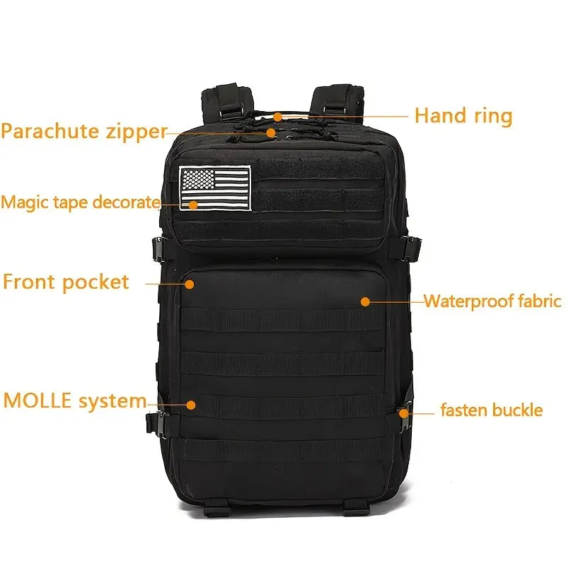 New Trending Portable Molle Bag 45L Mountain Travel Luggage Oxford Tactical Backpack