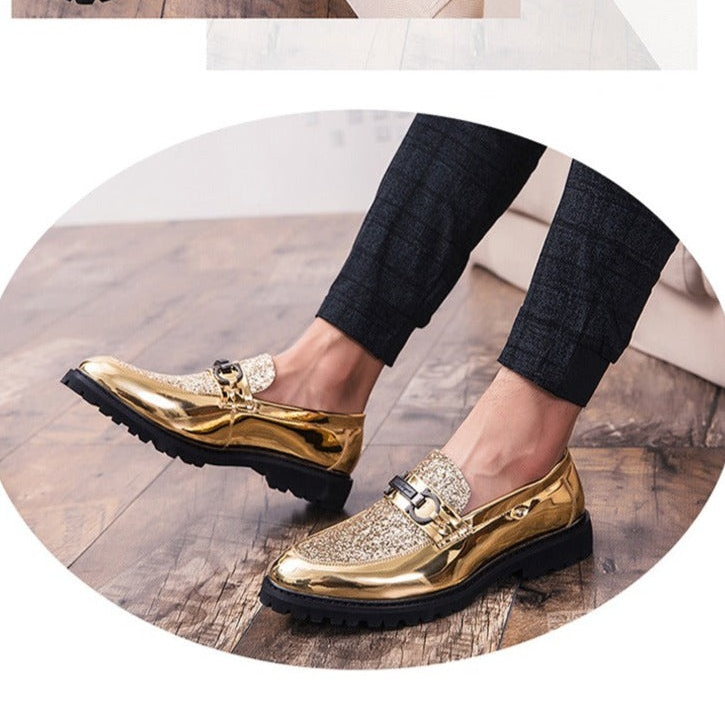 Men Casual Trend Bright Upper  Oxford Brogues Boots British Style Formal Leather Office Shoes