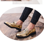 Men Casual Trend Bright Upper  Oxford Brogues Boots British Style Formal Leather Office Shoes