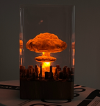 Atomic Bomb Mushroom Cloud Resin Lamp Oppenheimer Style Creative Night Light Decor Epoxy Craft for Desk & Gift