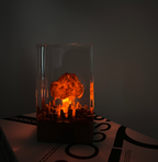 Atomic Bomb Mushroom Cloud Resin Lamp Oppenheimer Style Creative Night Light Decor Epoxy Craft for Desk & Gift