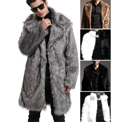 Men's Winter Plush Coat | Mid-Length Wool Fur Jacket for Ultimate Warmth & Style | 202015