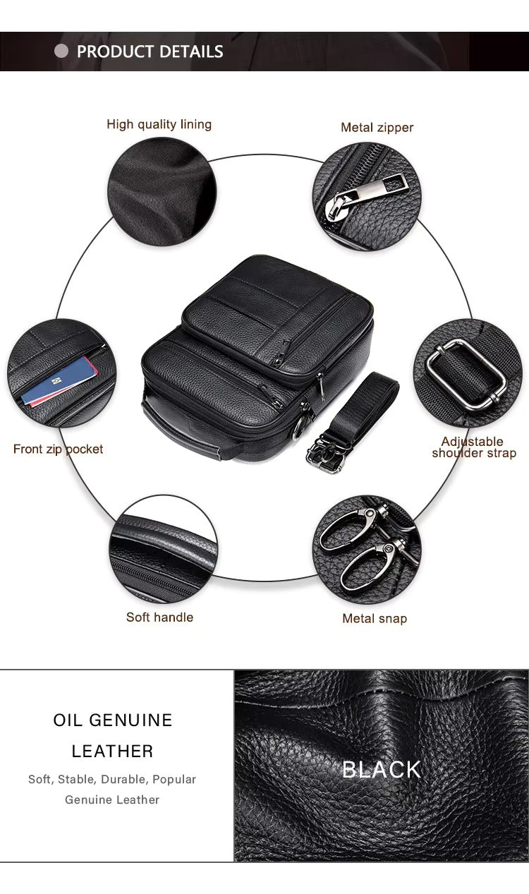 Business Leather Men's Shoulder Bag Stylish and Durable Design for Everyday Use | 7457