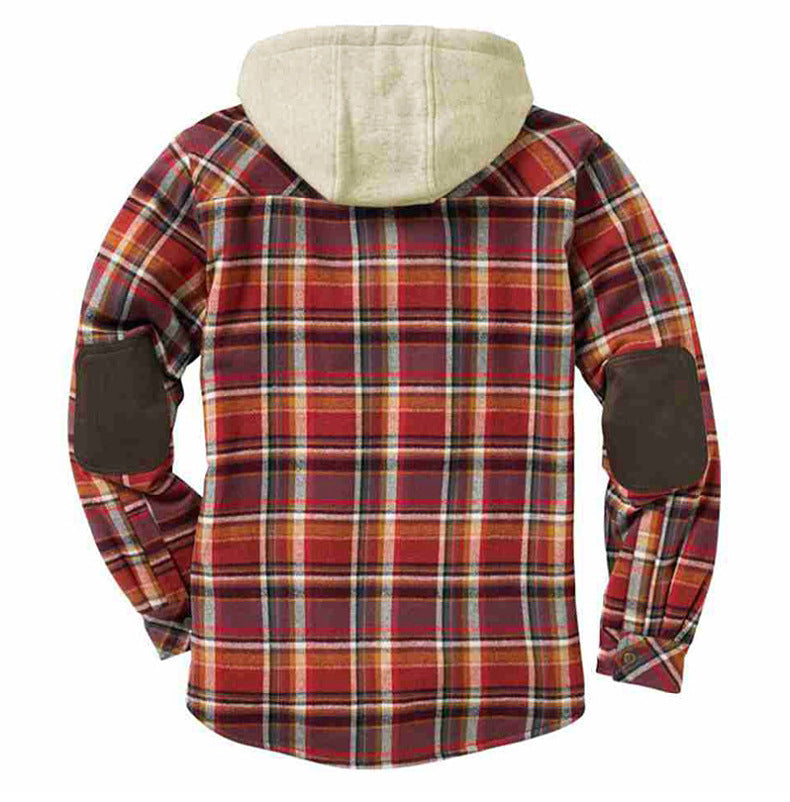 Men’s Premium Lightweight Flannel Hoodie – Stylish Cotton Shirt Jacket for Casual Comfort| SY0093
