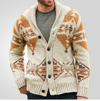 Men Wind Jacquard Knitted Jumper Long-Sleeved Outerwear Jacket Top | SY0052