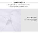 Men Elasticity Formal Dress Shirt Long Sleeve Wedding Slim Fit Non-iron Shirts Top | W7