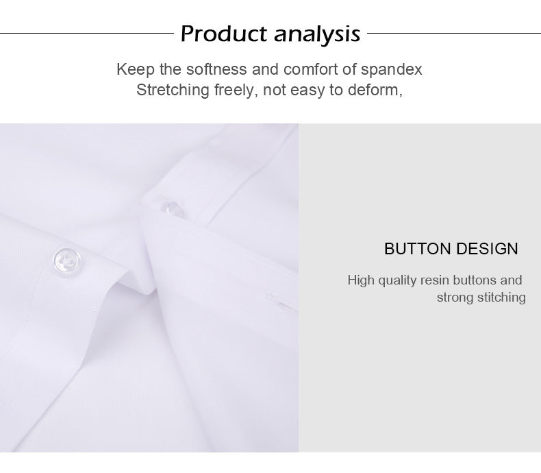 Men Elasticity Formal Dress Shirt Long Sleeve Wedding Slim Fit Non-iron Shirts Top | W7