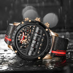 Men's Wrist Watches Military Sport Quartz Unique Rotate Date Leather Strap Watch | A9022