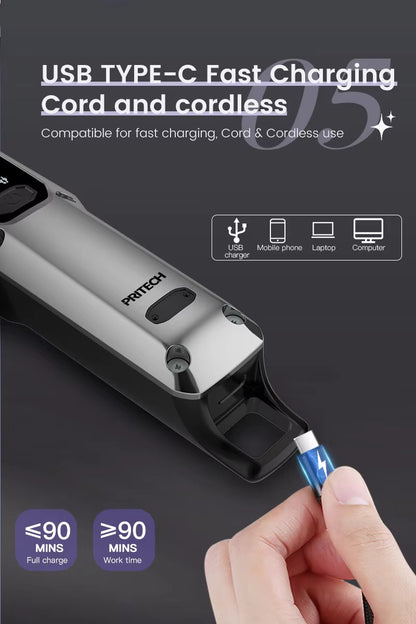 Cordless Rechargeable Haircut Machine Professional Hair Clipper for Men | PR-3148LED