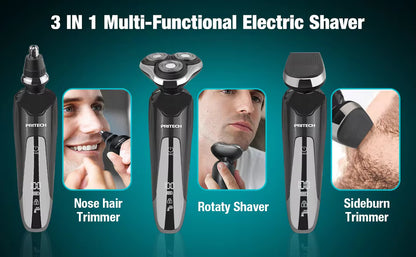 3-in-1 Men's Grooming Set Waterproof USB Rechargeable Electric Shaver & Razor | RSM-1505