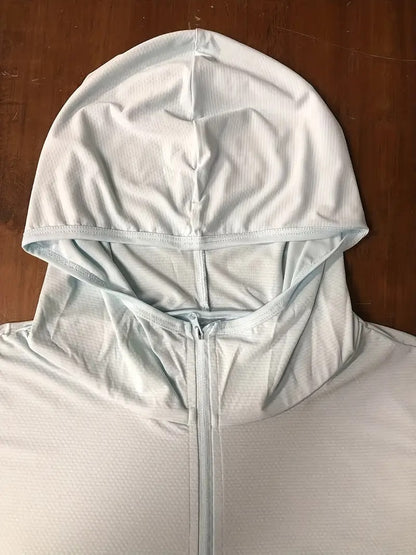 Men’s Lightweight UV Sun Hoodie – Ice Silk, Quick-Dry & Breathable for Summer – Fishing, Cycling, Hiking Activewear | 1999