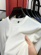 Men's Bamboo Stripe Short Sleeve T-Shirt Breathable, Stretchy Summer Casual Wear | 115 CSF