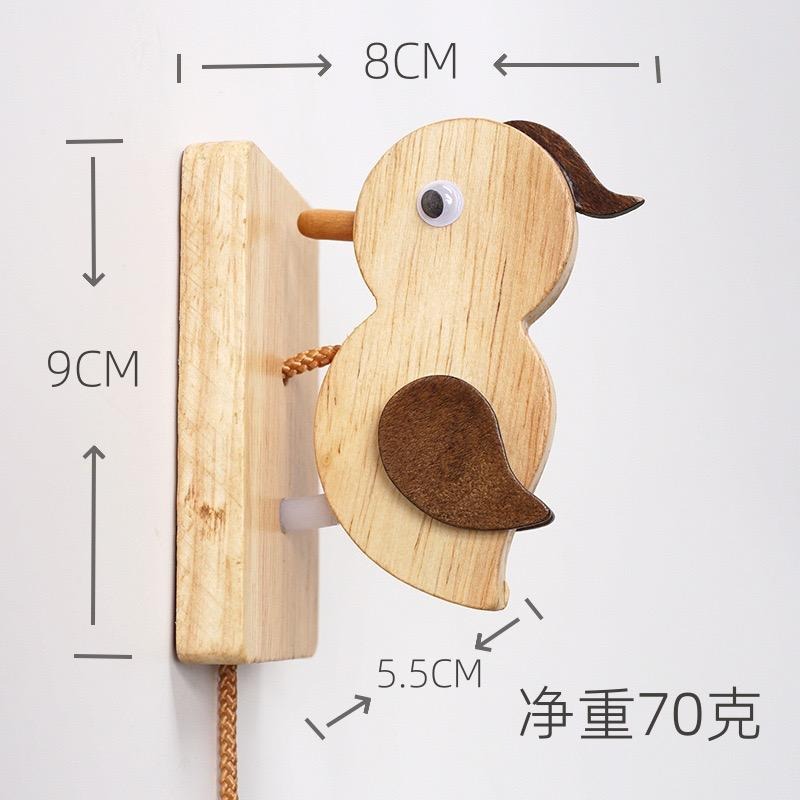 Wooden Handmade Woodpecker Doorbell Self-Adhesive Vintage Bird Door Knocker for Front & Room Doors |