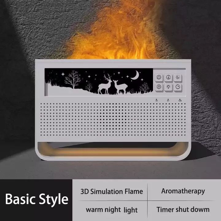 New Fancy Design 200ml Baby Care Sleeping Simulation 3d Fire Lamp Flame White Noise USB Music Essential Oil Diffuser | VR-WN03