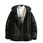 Men Retro Polar Fleece Workwear Cotton Coat Stand-Up Collar Hooded Loose Fit Casual Jacket | A048MY10