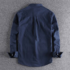 Vintage Workwear Double Pocket Shirt Retro Casual Classic Shirt Top for Men | V38