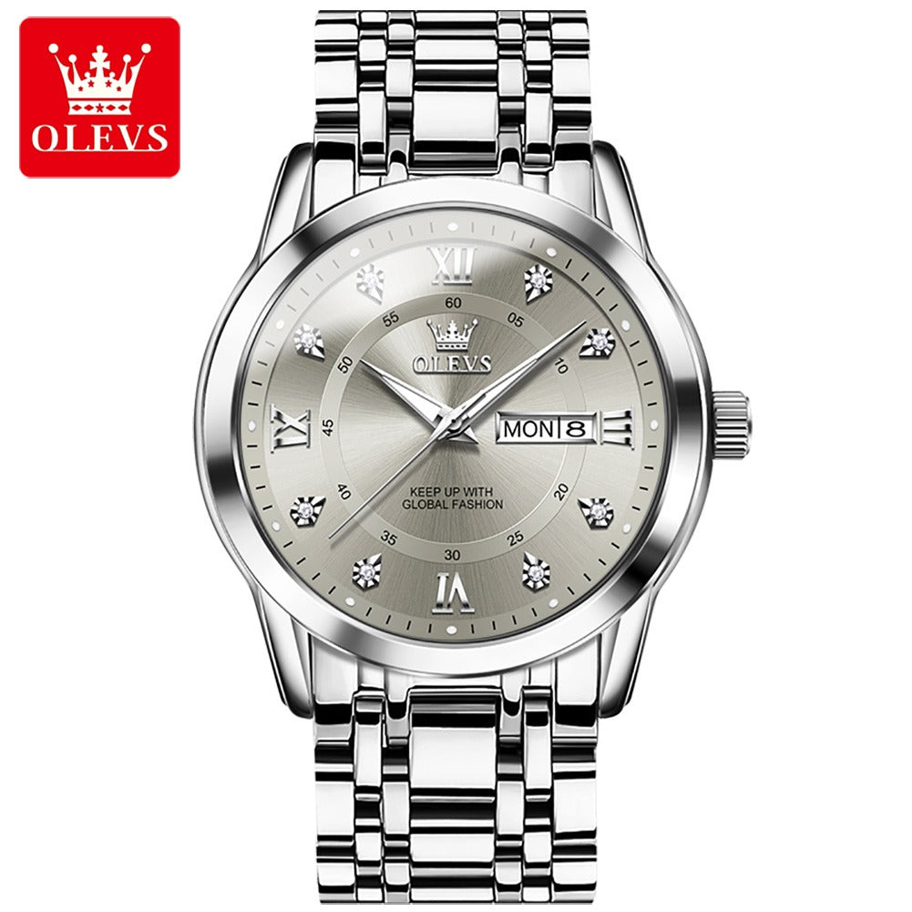 Luxury Stainless Steel Quartz Watch for Men High Quality Casual & Business Gold Wristwatch | 5513