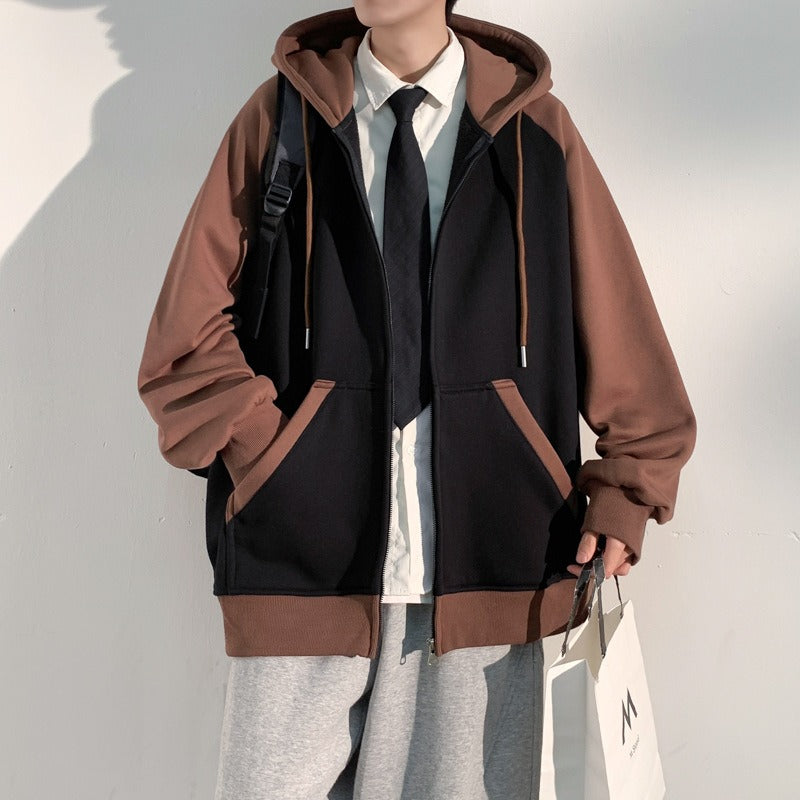 Men’s Casual Zipper Cardigan Jacket Woven Sports Hoodie Sweatshirt | JQN-3243