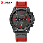 Men's Leather Watch Chronograph Wristwatch Business Quartz Calendar Military Watch | 8314