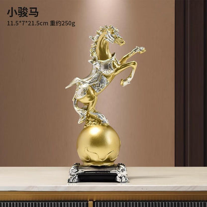 Golden Galloping Horse Resin Statue Handmade Ornament for Home & Office Décor | BY230822