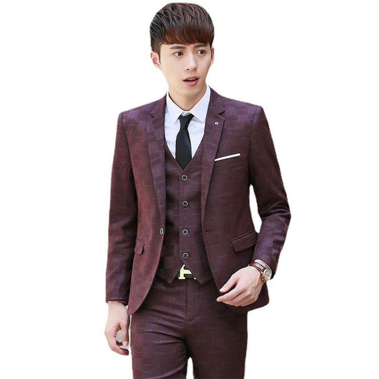 Men's 3 Piece Suit Jacket+Vest+Pants Formal Fashion Groom Wedding Party Dress Tuxedo Suits