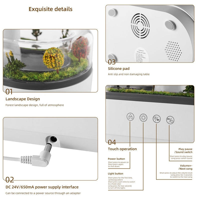 Raindrop Ultrasonic Humidifier & Smart Home White Noise & Fragrance Machine Aromatherapy Diffuser | LW286