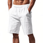 Men's Lightweight Linen-Blend Beach Shorts - Relaxed Fit 5-Inch Casual Shorts | WW-2