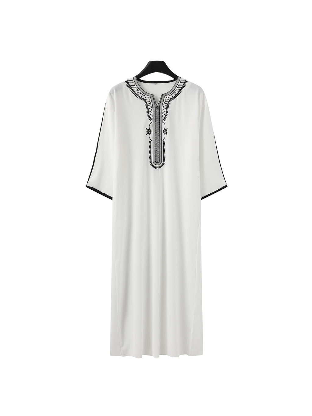 Muslim Men's Multicolor Short Sleeve Embroidered Arabian Moroccan Robe Elegant Traditional Attire | 21450